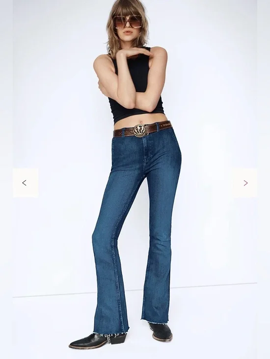 Free People We The Free Level Up Slit Slim Flare Jeans - Picture 2 of 6